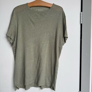 Alex Crane Sun Tee Linen Short sleeve Moss Mens Large